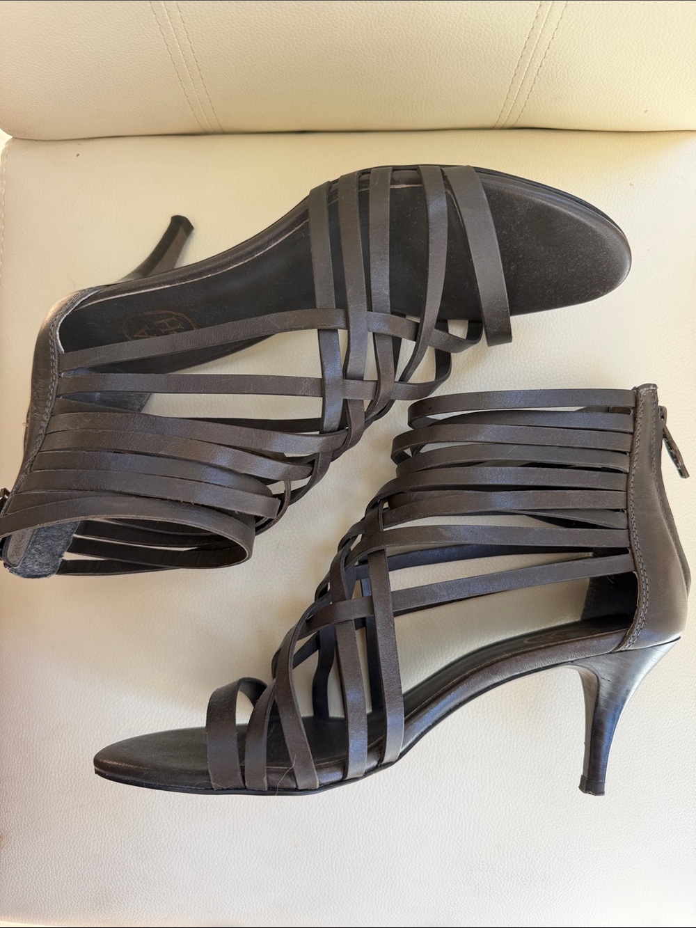 Ash Charcoal Strappy High Heel Sandals